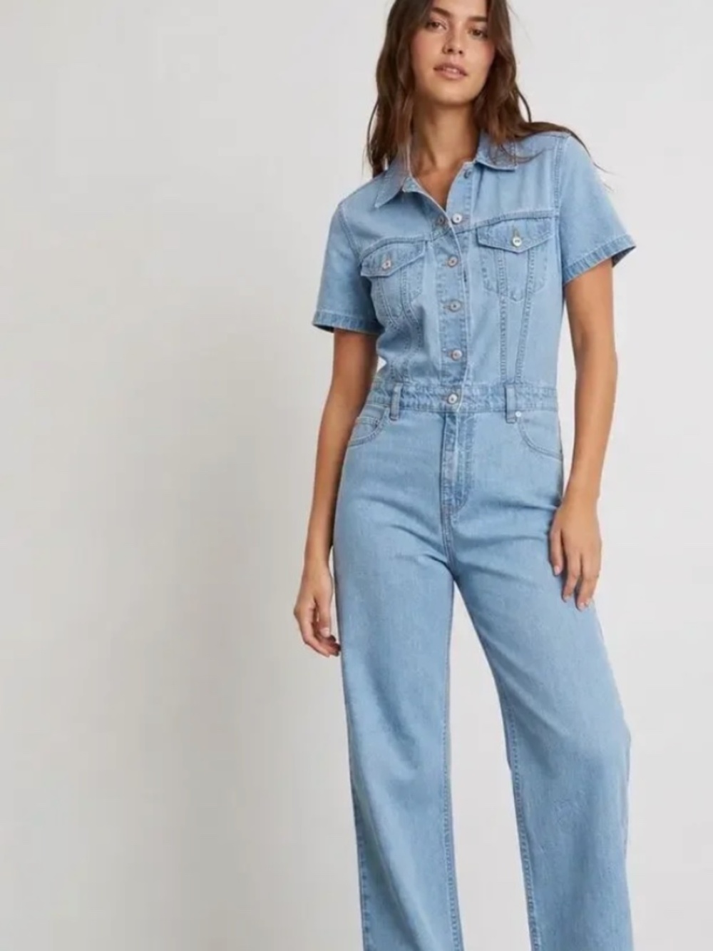 NWT Levi's Women's Type III Jumpsuit Forgotten Dream Medium Wash Size Small - Picture 2 of 9